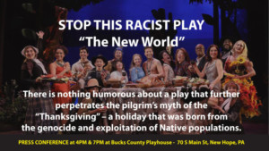 Stop This Racist Play Opposes Productions of THE NEW WORLD 