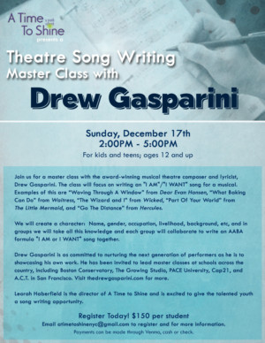 Join a Song Writing Class With Drew Gasparini 