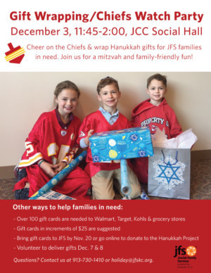 Jewish Family Services Hosts Hannukah Gift Wrap Party For Those In Need Image