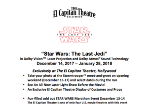 STAR WARS: THE LAST JEDI Comes to El Capitan, 12/14 - 1/28 Image