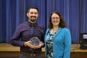 Local Teacher Presented with Broadway League Apple Award Image