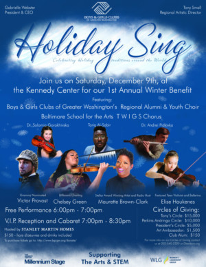 HOLIDAY SING to Benefit Underserved Youth STEAM Programs at Kennedy Center 