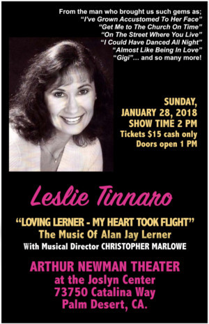 Leslie Tinnaro in LOVING LERNER - MY HEART TOOK FLIGHT Comes To Arthur Newman Theater 