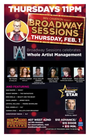 BROADWAY SESSIONS Celebrates Whole Artist Management, 2/1  Image