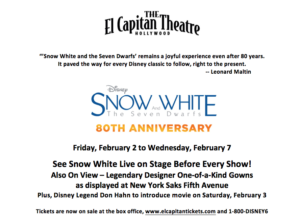 Celebrate the 80th Anniversary Of Disney's SNOW WHITE at El Capitan 