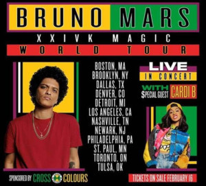 Bruno Mars Announces North American “Finale” of 24K MAGIC WORLD TOUR  Image