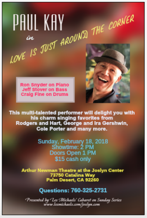 Local Singer Paul Kay Stars in LOVE IS JUST AROUND THE CORNER at Arthur Newman Theater 