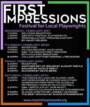 Imprint Theatreworks presents FIRST IMPRESSIONS THEATRE FESTIVAL Image