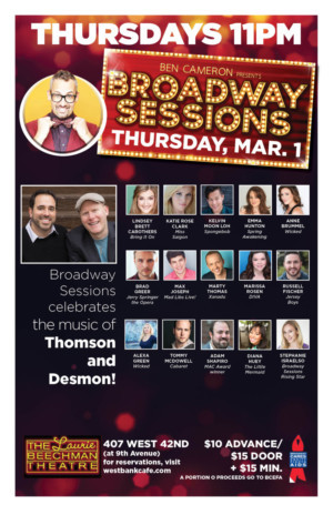 Broadway Sessions Celebrates Thomson And Desmon, 3/1  Image