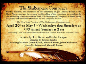 THE SHAKESPEARE CONSPIRACY Begins Previews At Theater Row, 4/20 
