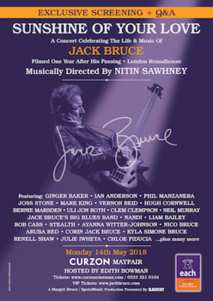 Curzon Mayfair Presents A Screening Of Jack Bruce Tribute Concert 