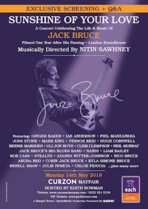 Curzon Mayfair Presents A Screening Of Jack Bruce Tribute Concert Image
