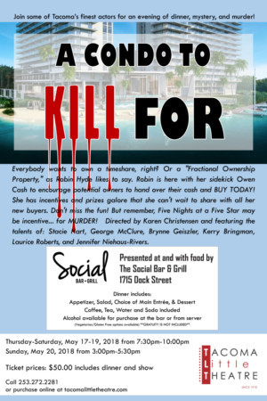 Tacoma Little Theatre Presents-A CONDO TO KILL FOR, A Murder Mystery Dinner Image
