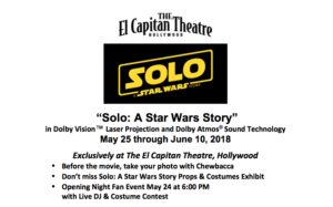 SOLO: A STAR WARS STORY Comes to El Capitan Theatre, 5/25 