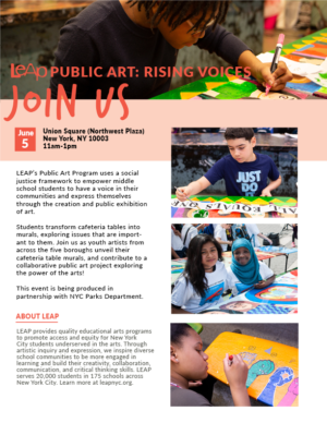 NYC Artists Join LEAP's 'Rising Voices' Public Art Exhibition Image