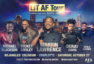 LIT AF TOUR Featuring Comedian Martin Lawrence Coming To Bojangles' Coliseum Today Image