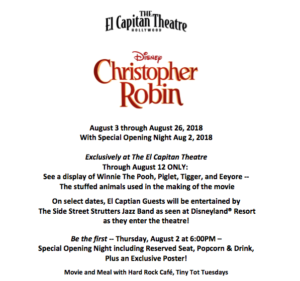 Disney's CHRISTOPHER ROBIN Comes to El Capitan Theatre, 8/3 Image