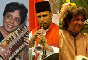 Mita Nag, Hassan Haider & Subhen Chatterjee Sing Classical Indian Musical In Concert Image