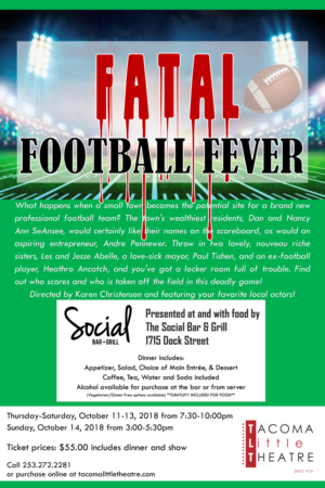 Tacoma Little Theatre Presents FATAL FOOTBALL FEVER, A Murder Mystery Dinner Image
