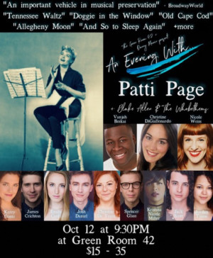 Green Room 42 Hosts AN EVENING WITH PATTI PAGE 