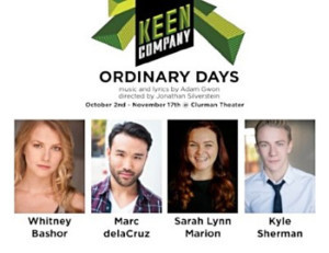 Adam Gwon's ORDINARY DAYS Begins Performances Tonight Image