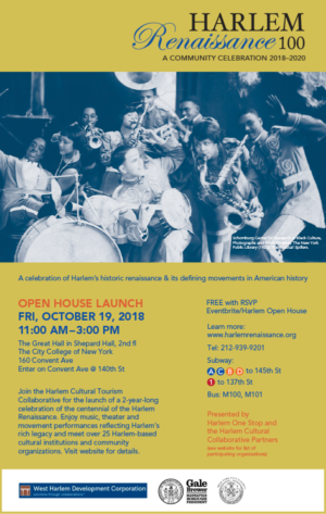 Learn About The Harlem Renaissance Centennial Celebration, At A Preview On Friday 10/19 