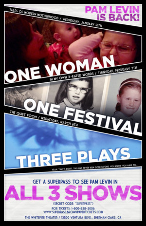 One Woman, One Festival, Three Plays Pam Levin Presents 2019 SOLOFEST TRIFECTA Image