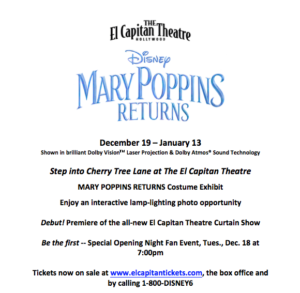 El Capitan To Show Disney's MARY POPPINS RETURNS Image
