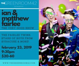 Twins Ian & Matthew Fairlee Team Up For THE VERY GOOD SHOW at The Green Room 42 Image