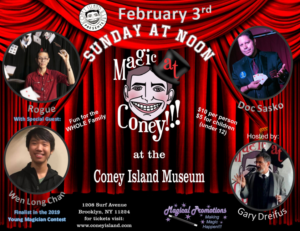 MAGIC AT CONEY!!! Announces Lineup for The Sunday Matinee - February 3rd  Image