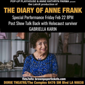 Holocaust Survivor Gabriella Karin Honored Guest At Talk Back After THE DIARY OF ANNE FRANK Image