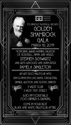 GTG To Honor Stephen Schwartz  & Mary Pamela Singleton At Golden Shamrock Gala  Image