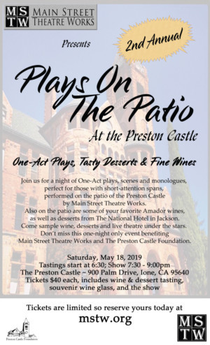 PLAYS ON THE PATIO Returns to Main Street Theatre Works 