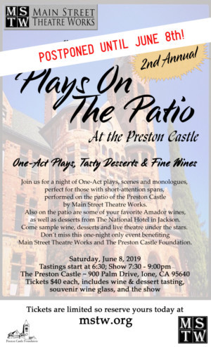 PLAYS ON THE PATIO Has Been Rescheduled Due To Rain! Image