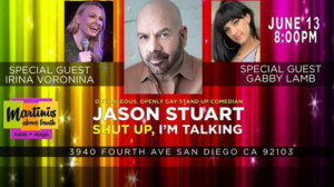 Gay Comic/ Character Actor Jason Stuart Performs At Martini's Above Fourth 