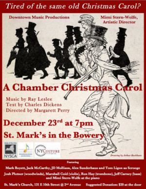 Downtown Music Productions Presents A CHAMBER CHRISTMAS CAROL Dec 23 At St. Marks Church-in-the-Bowery Image