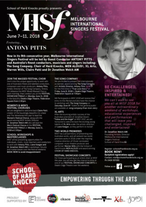 Melbourne International Singers Festival 2018 Welcomes Antony Pitts, From The Song Company 