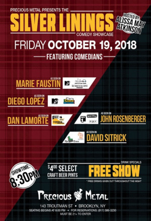 Silver Linings Comedy Show Comes to Precious Metal Image