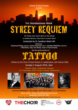 School Of Hard Knocks Presents STREET REQUIEM & TATTOO For Homelessness Week  Image