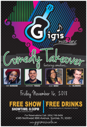 COMEDY TAKEOVER Comes to Gigi's Music Cafe Image