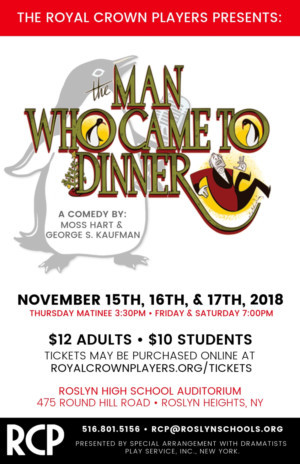 Royal Crown Players Presents THE MAN WHO CAME TO DINNER 