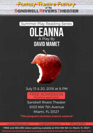 Fantasy Theatre Factory Kicks Off Its Summer Play Reading Series With OLEANNA Image