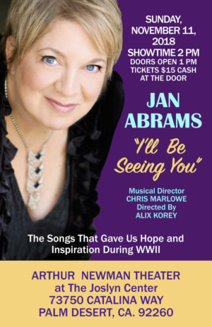 Jan Abrams Will Perform Veterans Day Show 'I'll Be Seeing You'  Image