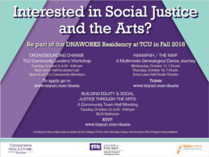 Dnaworks Will Present Events At Texas Christian University To Discuss Equity, Access, And Opportunity Through Performance And Community Dialogue 