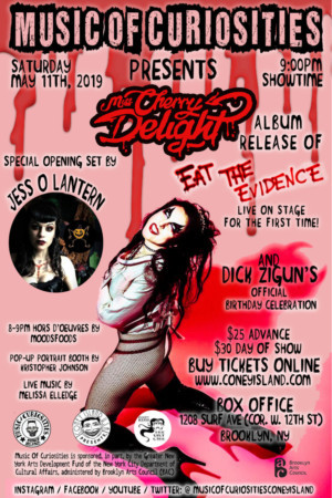 Music Of Curiosities Coney Island Proudly Presents: MISS CHERRY DELIGHT'S  Release Of Her Debut Album EAT THE EVIDENCE  Image