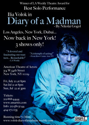The Madman Returns to NYC Bringing Chekhov And Strindberg With Him! 
