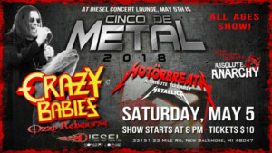 Renowned Ozzy Tribute Crazy Babies Poised For Cinco De Metal at Diesel Concert Lounge 
