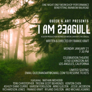 Queer + Art Presents I AM SEAGULL New Queer Play Inspired By Chekhov's The Seagull With LGBT+ Cast  Image