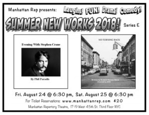 Manhattan Rep Showcases NO TURNING BACK And EVENING WITH STEPHEN CRANE Image