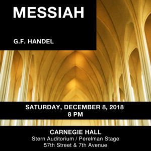 The Cecilia Chorus Of New York Presents Handel's Messiah On December 8 At Carnegie Hall 